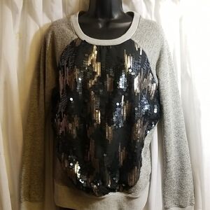 Embellished Grey Raglan Sleeved Sweatshirt